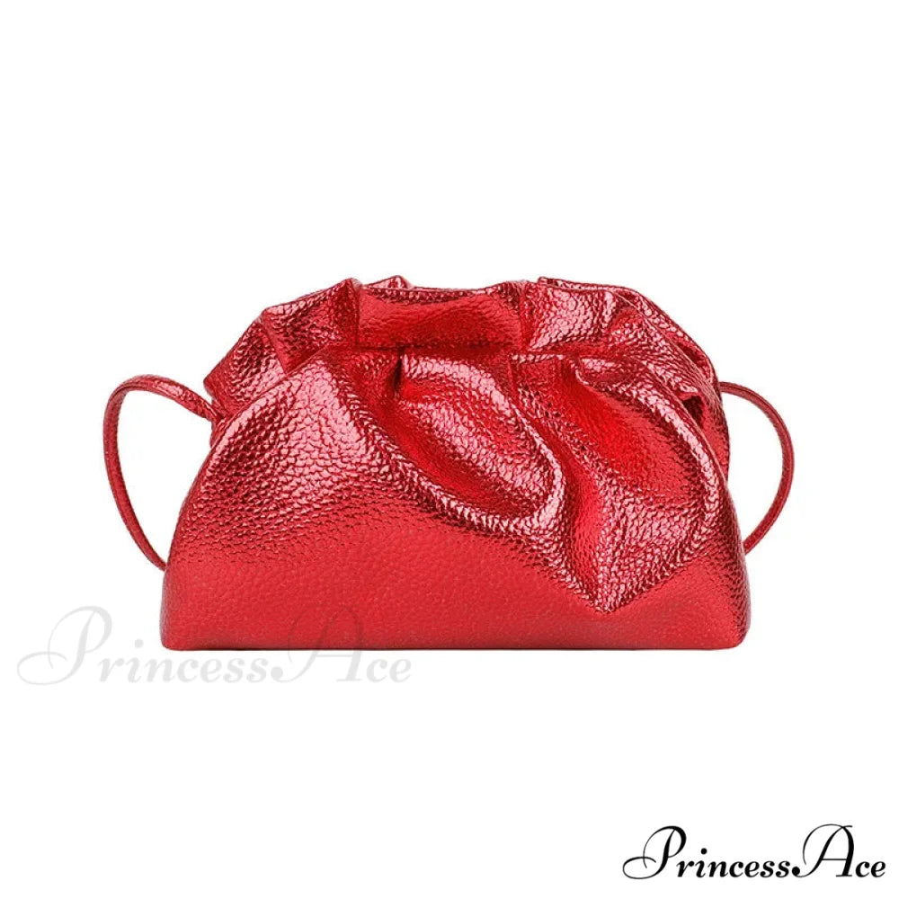 Opulent Gold Fluffy Silver Crossbody Clutch Purse handbag-250126