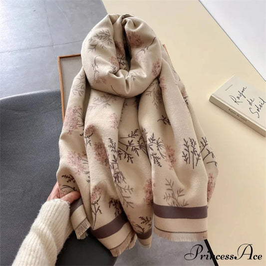 Opulent Pashmina Journey Cashmere Scarf coffee scarf-241228