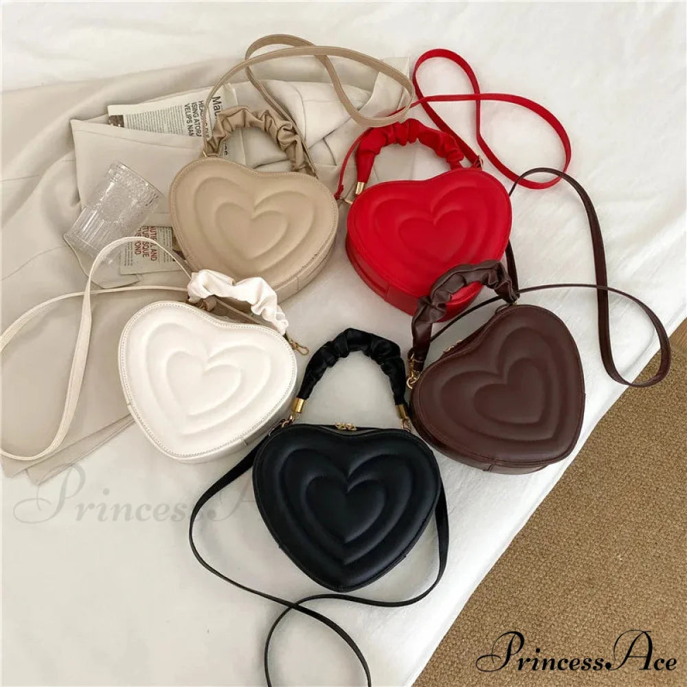 Opulent Quilted Faux Leather Heart Crossbody crossbody-250126