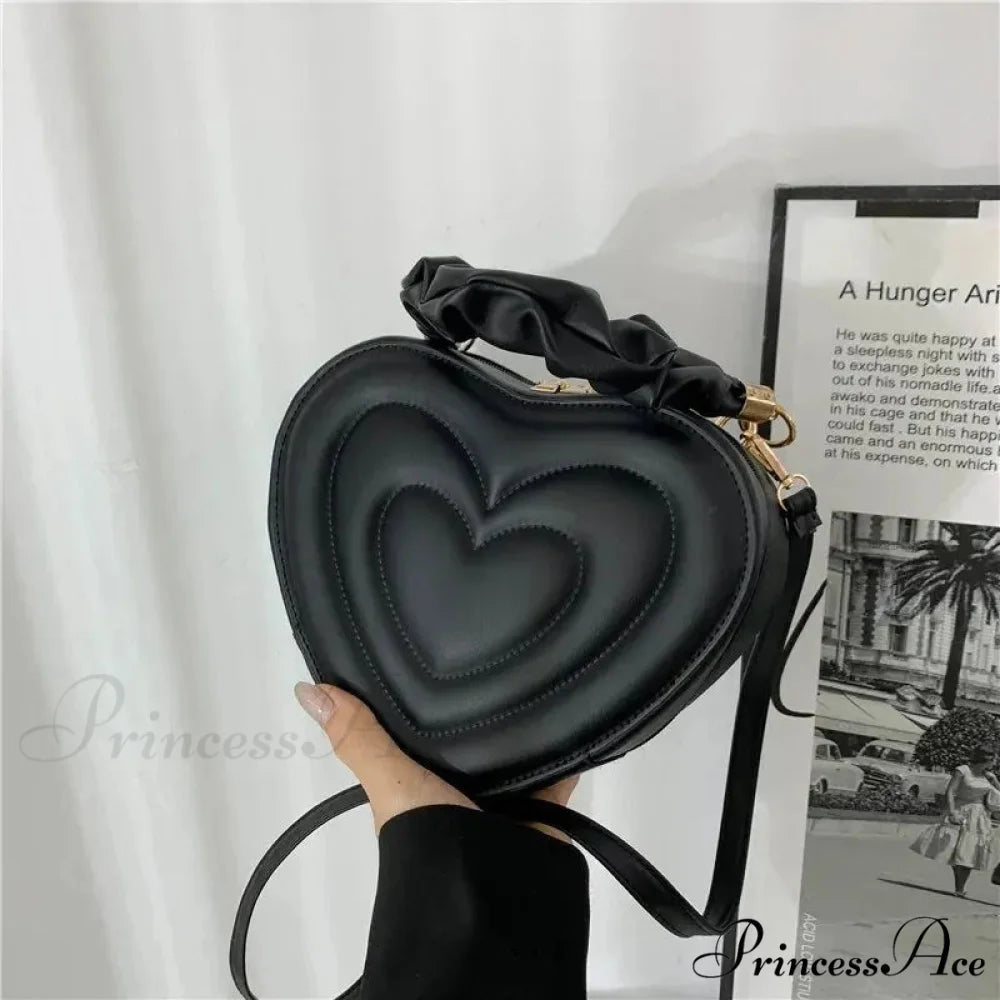 Opulent Quilted Faux Leather Heart Crossbody crossbody-250126
