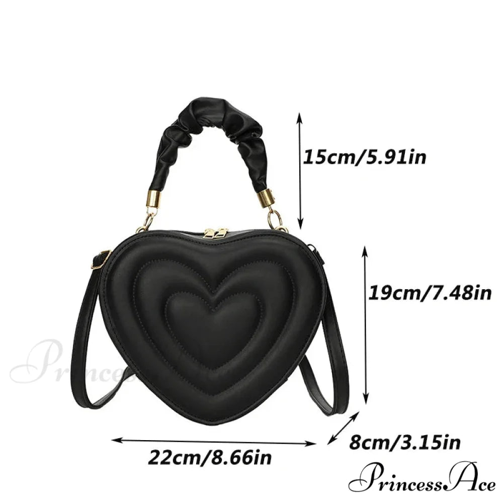 Opulent Quilted Faux Leather Heart Crossbody crossbody-250126