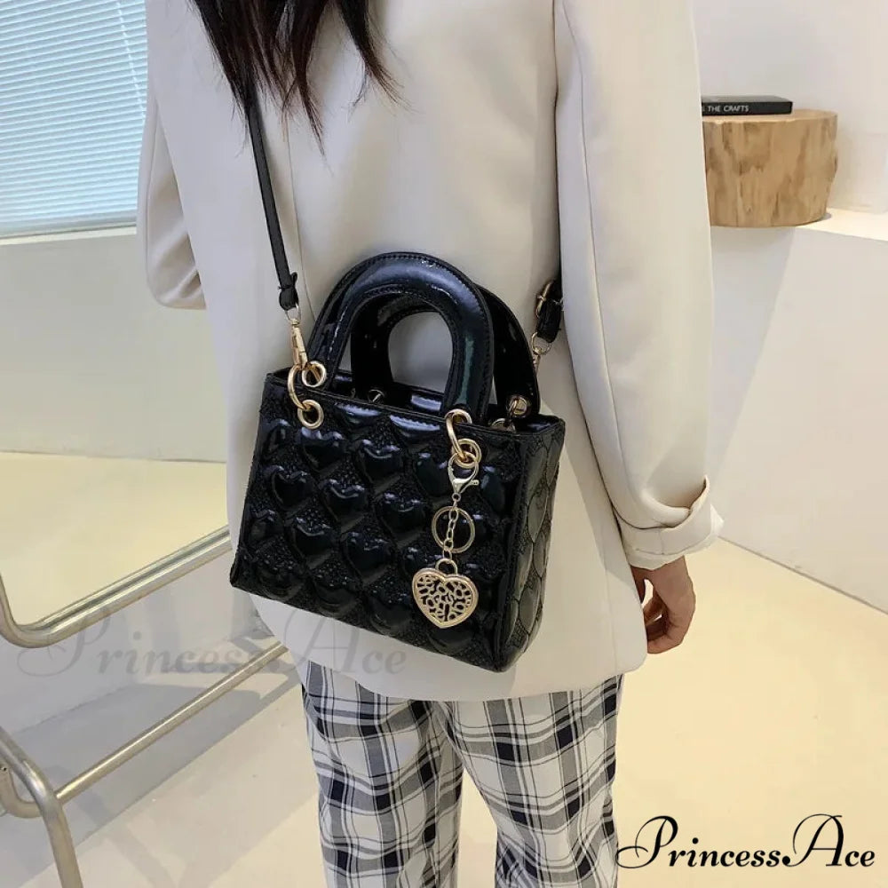 Opulent Quilted Square Handle Crossbody Purse handbag-250126