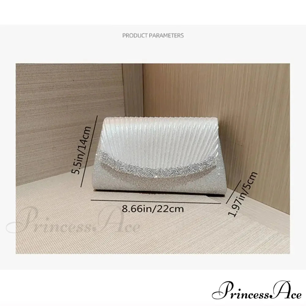 Opulent Sparkling Silver Evening Bag Women Shoulder Bag SILVER clutchbag-250126