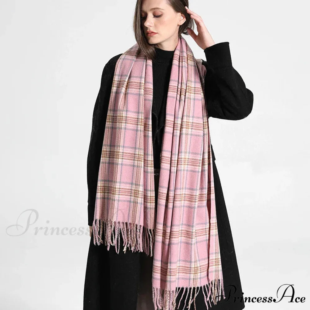Opulent Tartan Cashmere Extended Bandana Scarf Color27 scarf-241228