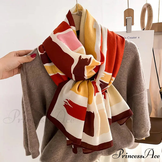 Opulent Wool Cotton Shawl Wrap Scarf scarf-241228