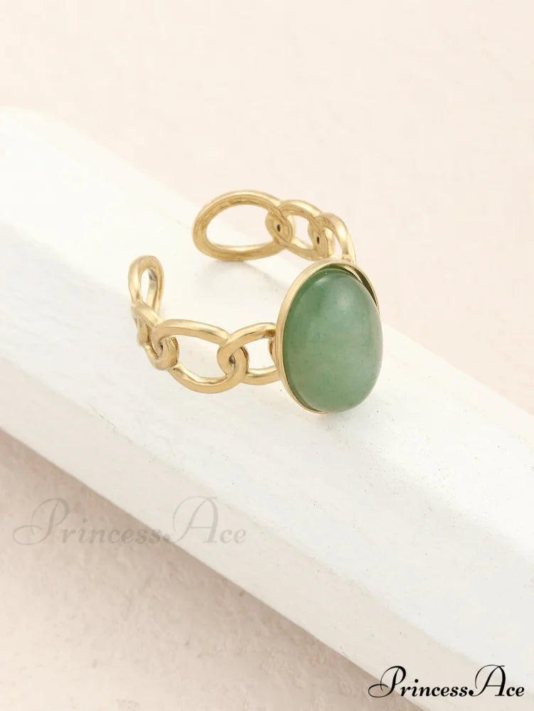 Oval Decor Cuff Ring