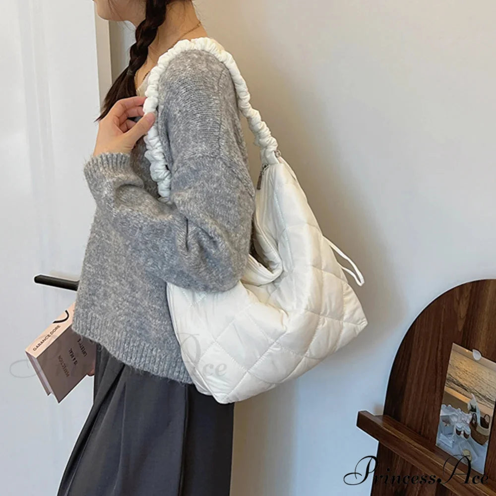Padded Puffer Tote Shoulder Bag for Women shoulder-250126