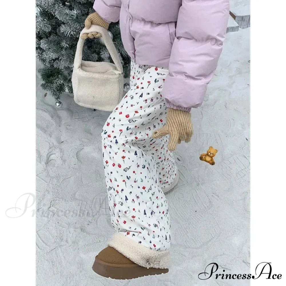 Padded Soft Winter Trousers 2000s Trousers pants-241228