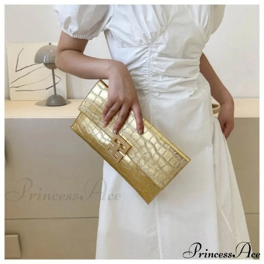 Pale Night Feast Pouch Wristlet 29X16cm / Gold wristlet-250126