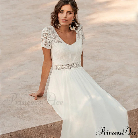 Pale Transparent Rear Seashore Wedding Gown white / 2 weddingdress-250223