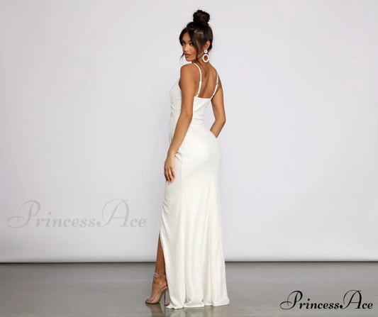 Parker Formal Stylish Metallic Wrap Dress