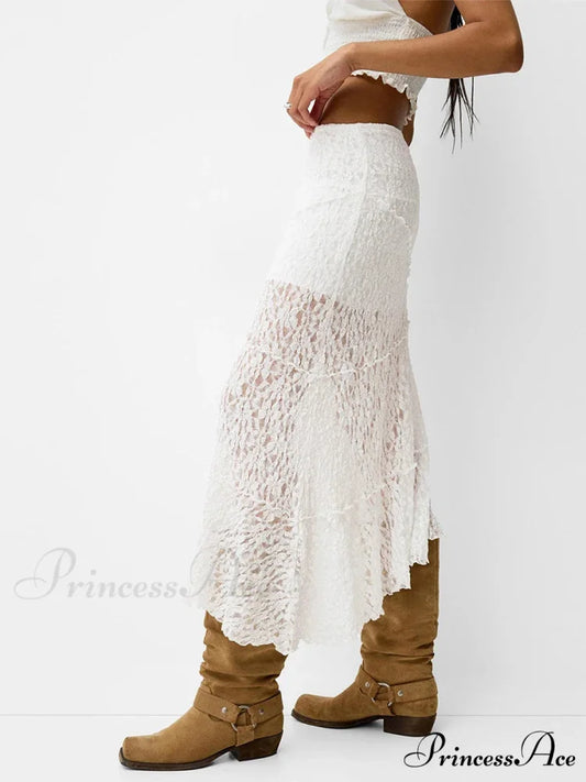 Patchwork Low Waist Summer Long Skirt Informal Skirt skirt-250126