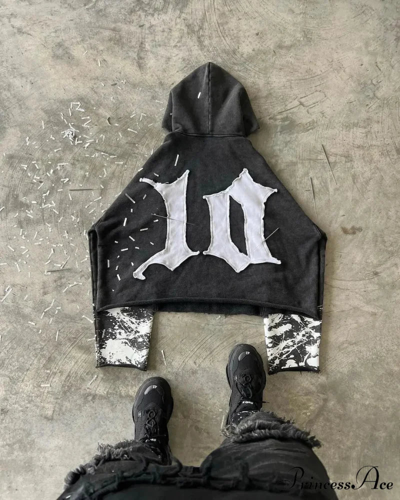 Patchwork Medieval Cotton Hoodie hoodies-241228