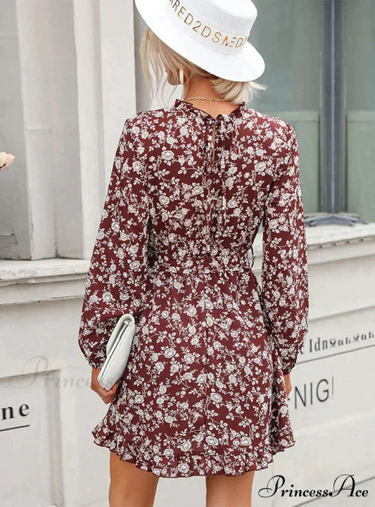 Patterned Arm Folded Lace Long with Gown Round Neck