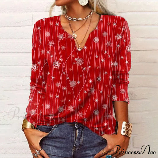 Patterned Blouse Red / S