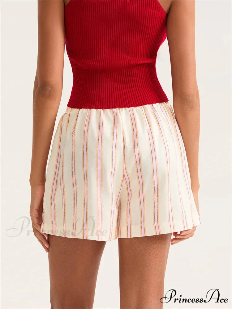 Patterned Broad Leg Pocket Short short-250223
