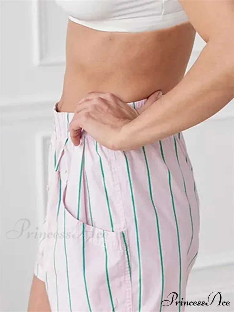 Patterned Button Tall Waist Short short-250223