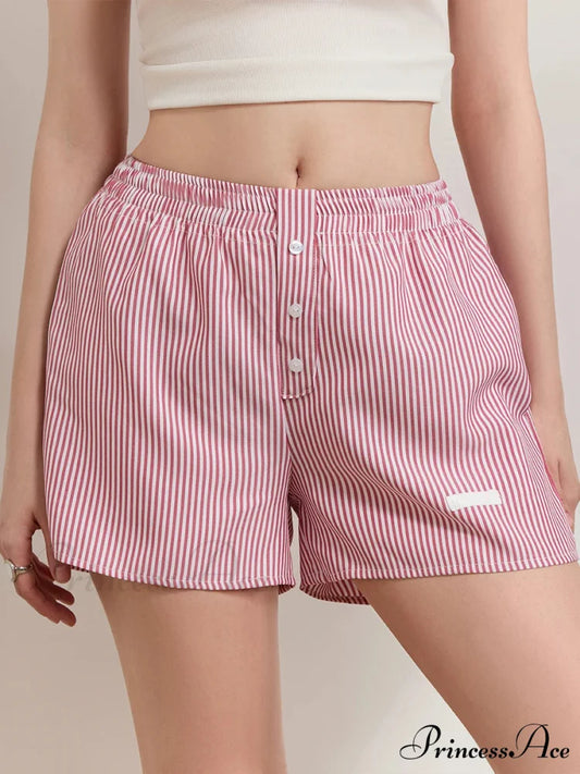 Patterned Button Wide Leg Relaxation Short short-250223