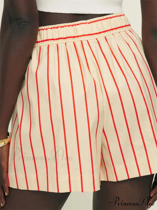 Patterned Button Wide Leg Short short-250223