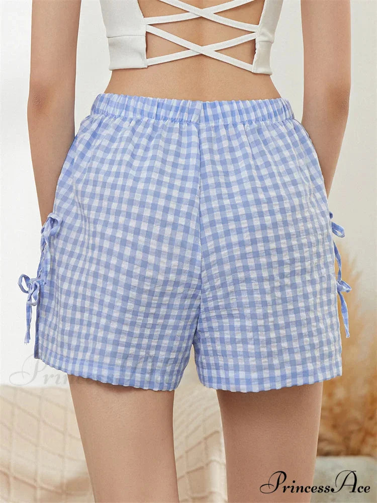Patterned Carved Lace-Up Ribbon Short short-250223