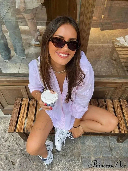 Patterned Informal Workplace Top Pink / S blouse-250223