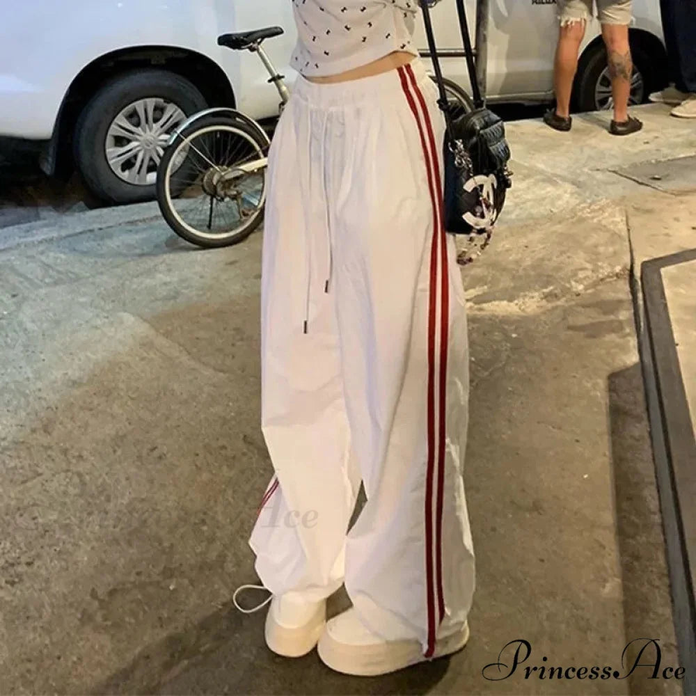Patterned Retro Wide Leg Trousers pants-241228