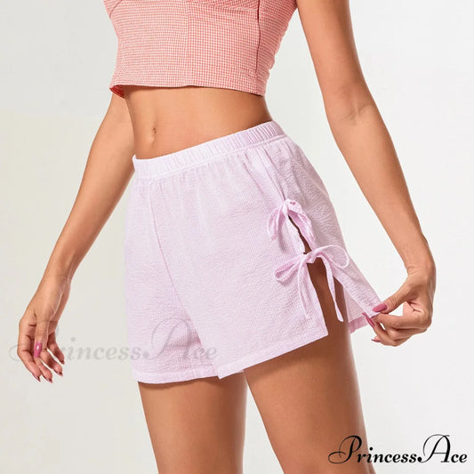 Patterned Side Opening Ribbon Short short-250223