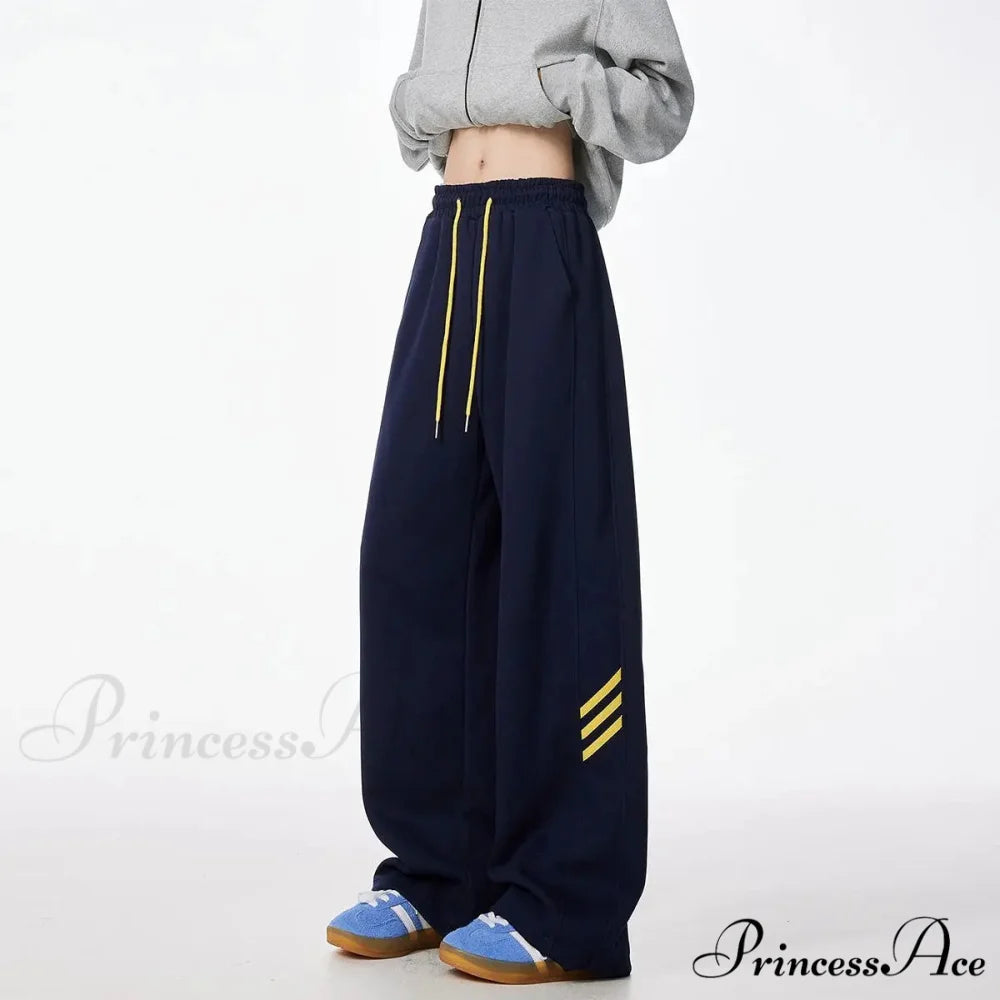 Patterned Soft Motion Baggy Trousers Gray / S pants-241228