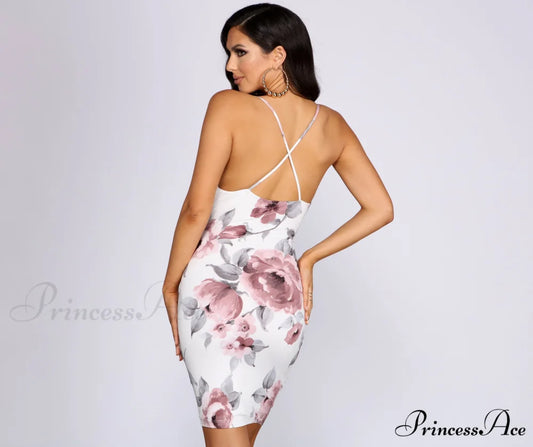 Petal Perfection Cowl Charming Neck Midi Dress