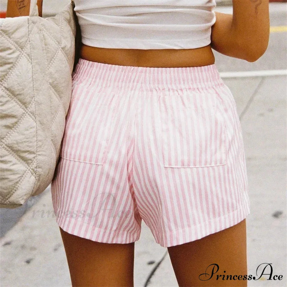 Pink Banded Stretchy Waist Short short-250223