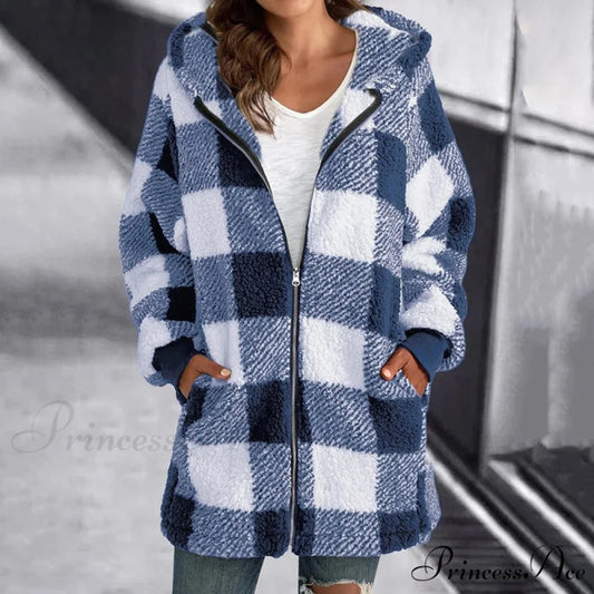 Plaid Coat Blue / S