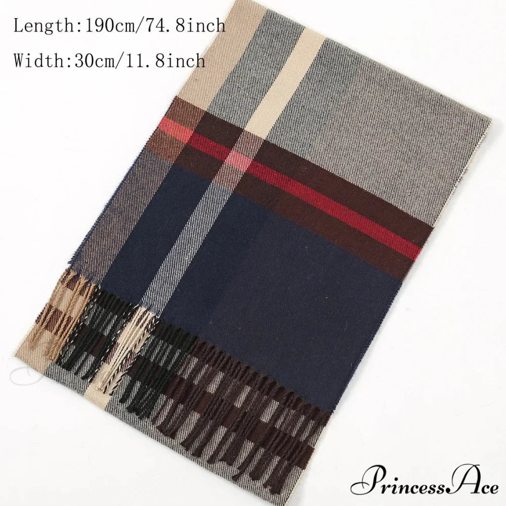 Plaid Print Cashmere Winter Pashmina Scarf - Luxury Travel Essential