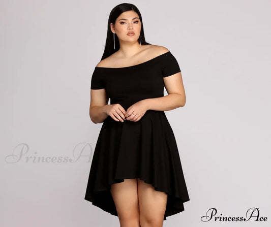 Plus All The Charming Rage Skater Dress BLACK / 1X