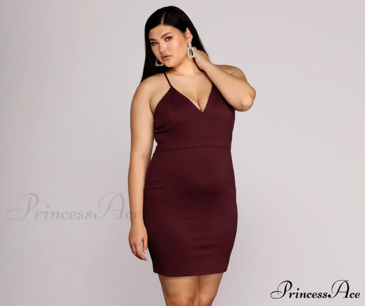Plus Midnight Stylish Dreams Bodycon Dress PLUM / 1X