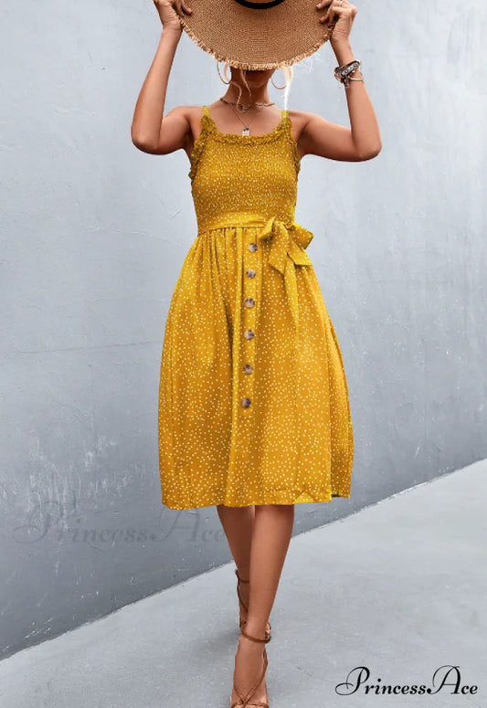 Polka-dot sling dress
