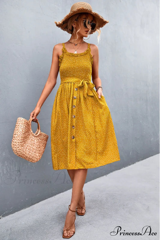 Polka-dot sling dress