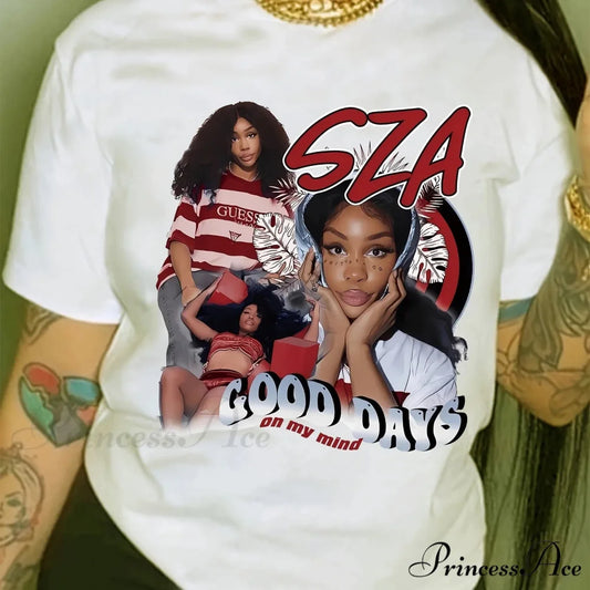 Portrait & Casual Spring & Summer Women’s Clothing Short Sleeve Crew Neck T-shirt WHITE / S