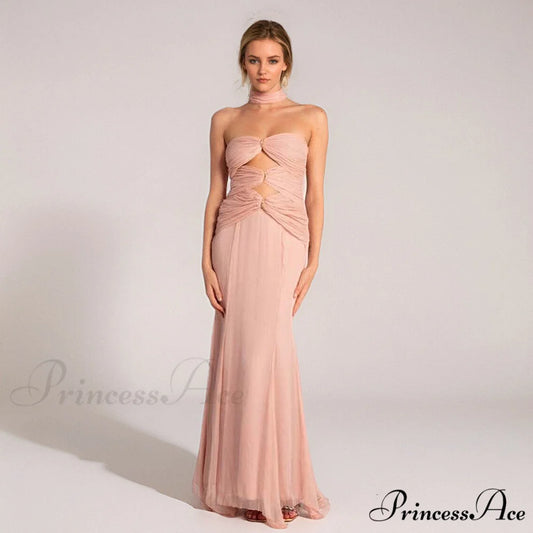Premature Autumn Fish Tail Hollow Chiffon Prom Dress promdress-250223