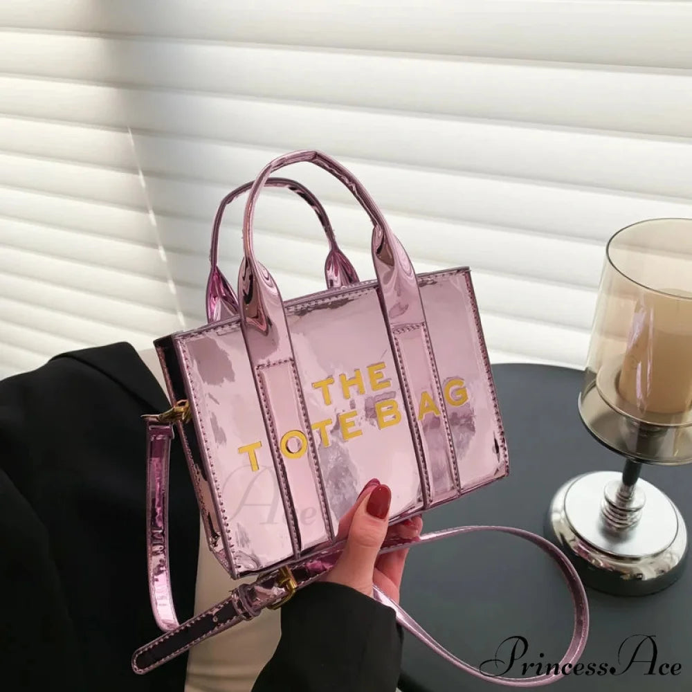 Premium Leather Designer Deluxe Satchel Purse Pink Shoulder Bag / 18X14X8cm handbag-250126