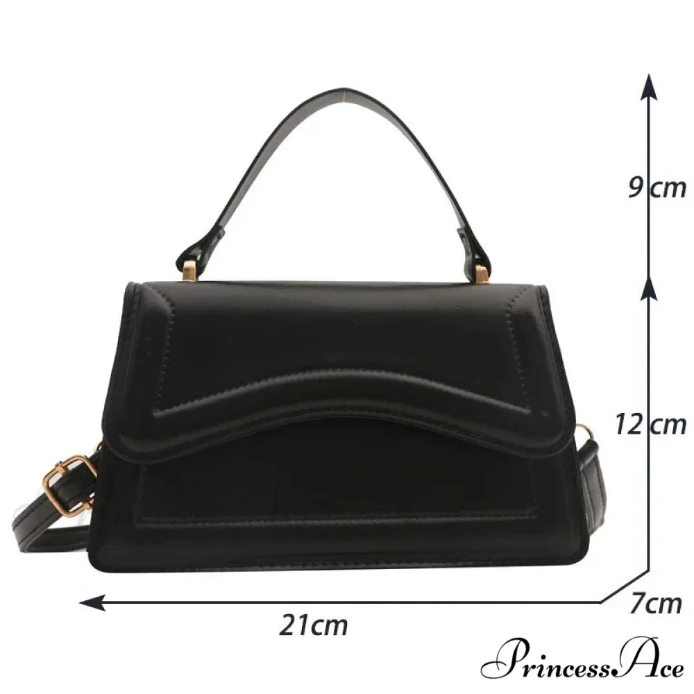Premium PU Leather Monochrome Crossbody Purse handbag-250126