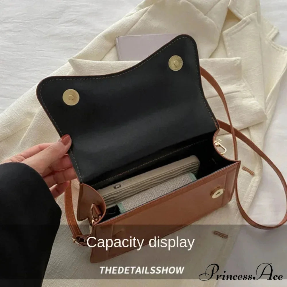 Premium PU Leather Monochrome Crossbody Purse handbag-250126