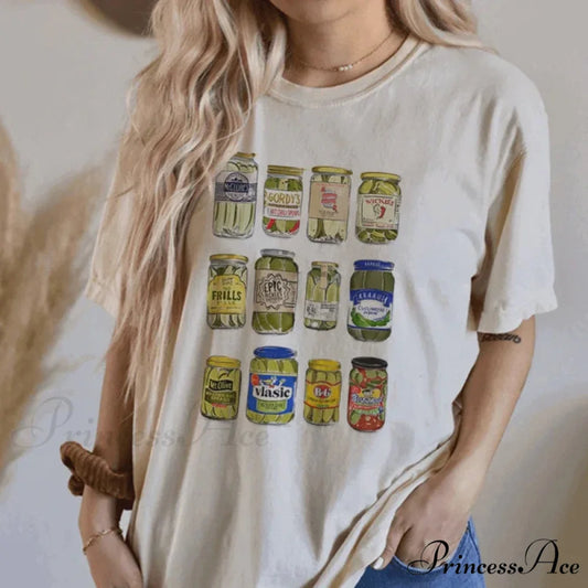 Preserved Pickles Humorous Retro T-shirt WHITE / S t-shirt-250223