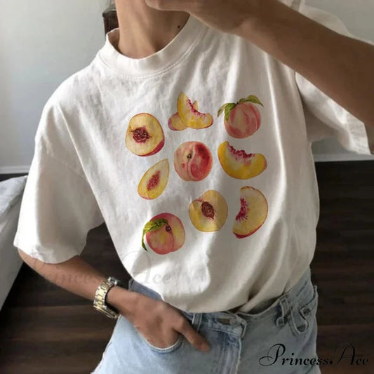 Printed Cottagecore T-shirt WHITE / S t-shirt-250223