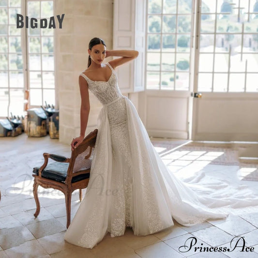 Profound Plunging Neckline Extended Tail Evening Marriage Gown white / 2 weddingdress-250223