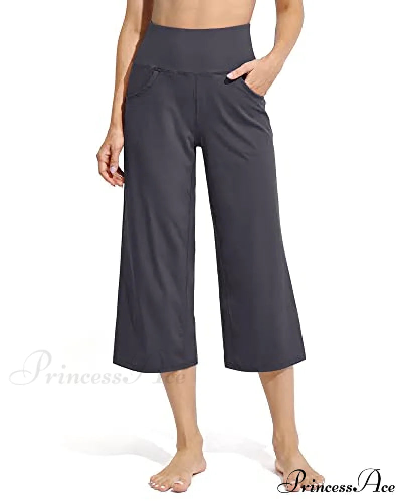Promover Women’s Capri Pants Wide Leg Yoga Crop Pants