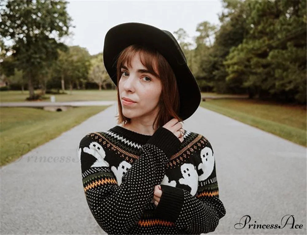 Pumpkin Knitted Pullovers Sweaters