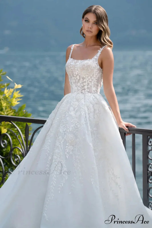 Pure Romance White Trendy Lace Wedding Dress