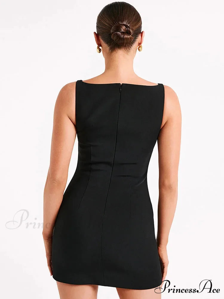 Quilted Sleeveless Short Dress minidress-250223