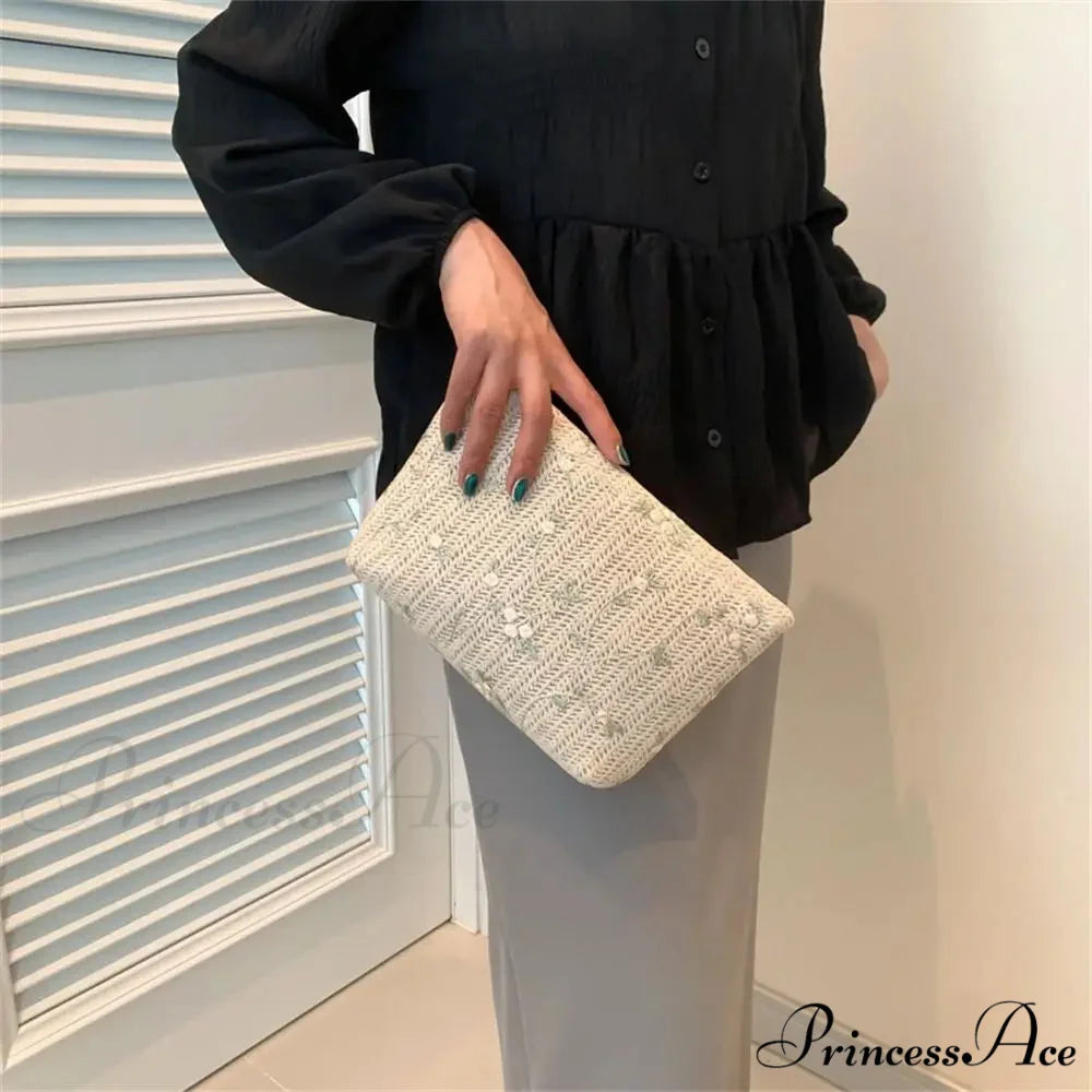 Rattan Portable Straw Grasp Wristlet wristlet-250126