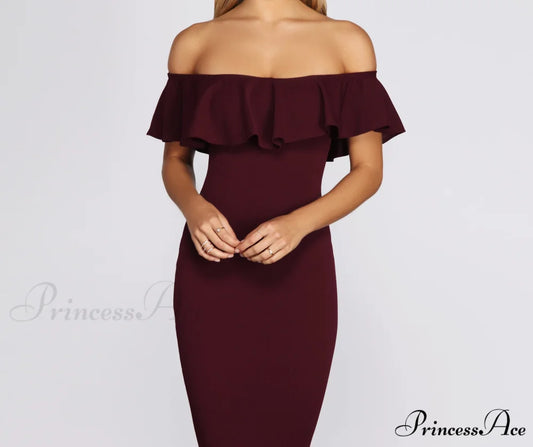 Ready And Stylish Ruffled Midi Dress